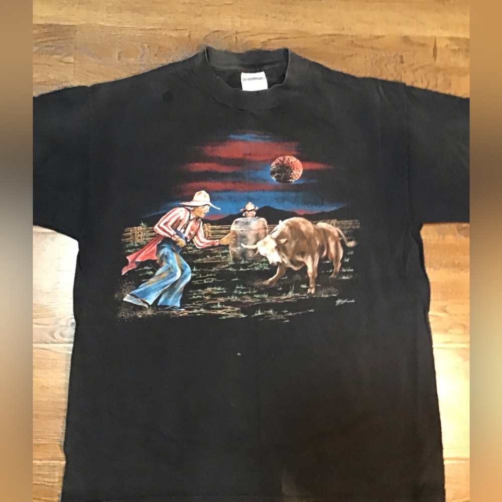 VINTAGE Hazelwood USA MADE Cowboy Clown Tee (MEDIUM)